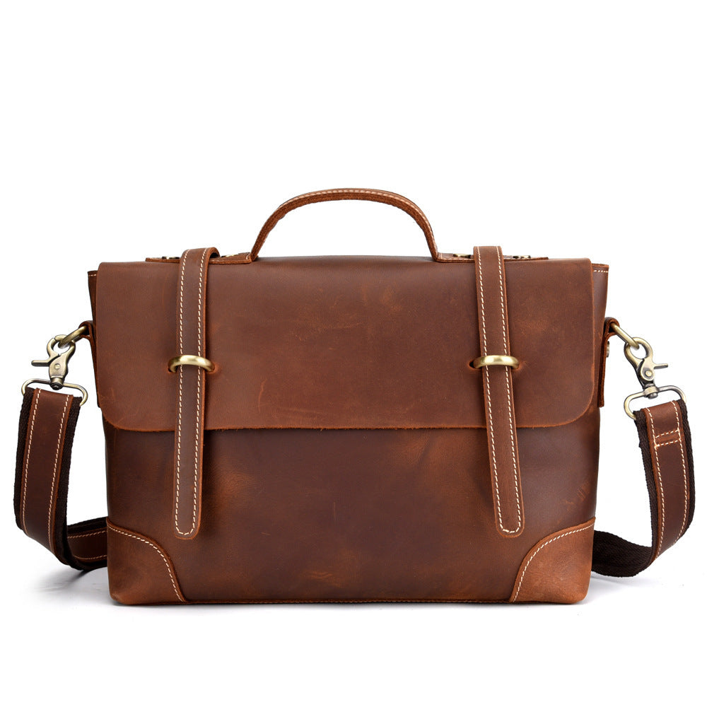 Leather Retro Men's Bag Briefcase Single Shoulder Messenger