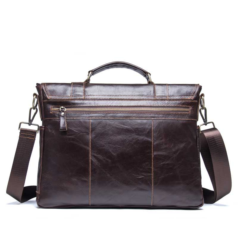 Leather Business Briefcase Large Capacity Diagonal Bag