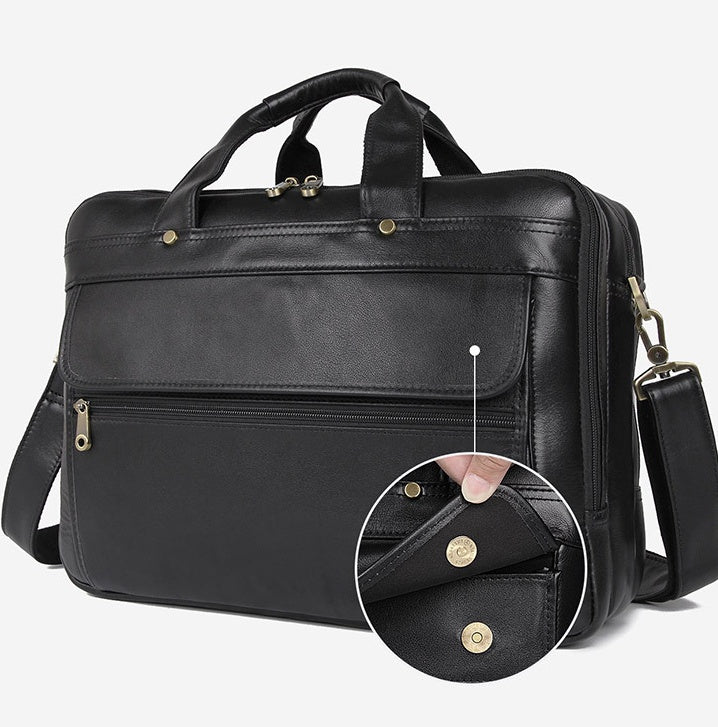 Leather Men's Top Layer Cowhide Retro Business Bag