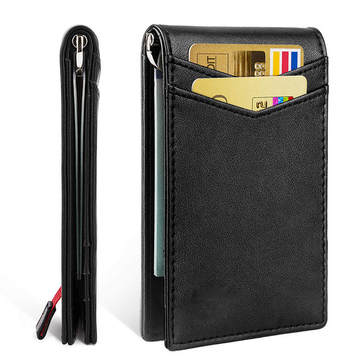 Men's Leather Card Holder Rfid Anti-Theft Brush