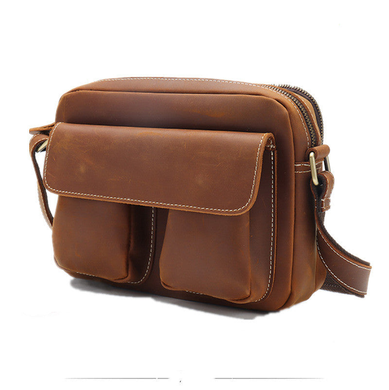 Men's Shoulder Bag Head Layer Cowhide Casual Personality Messenger Bag