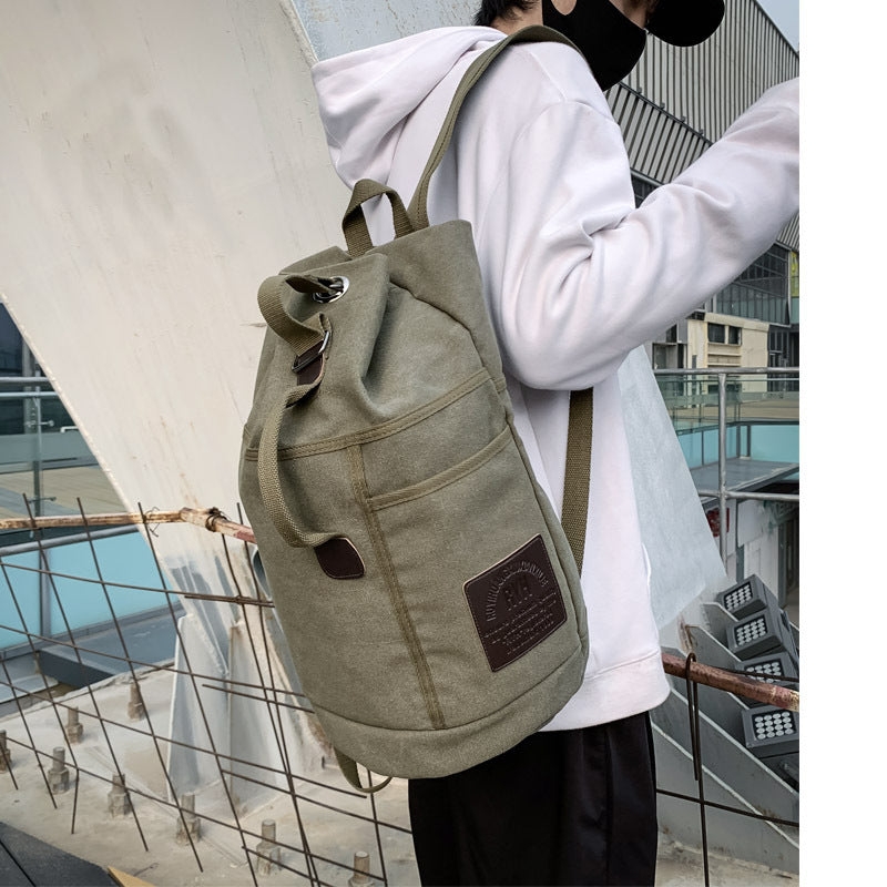 Sports Water Tube Backpack Trendy Canvas School Bag