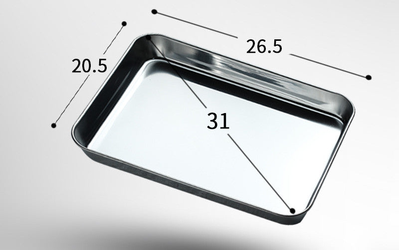 Stainless Steel Steamed Cake Baking Tray With Rectangular Thickened Shallow Tray