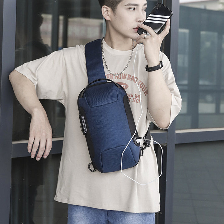 Fashionable And Simple Men's Functional Sports Car Chest Bag Shoulder Bag