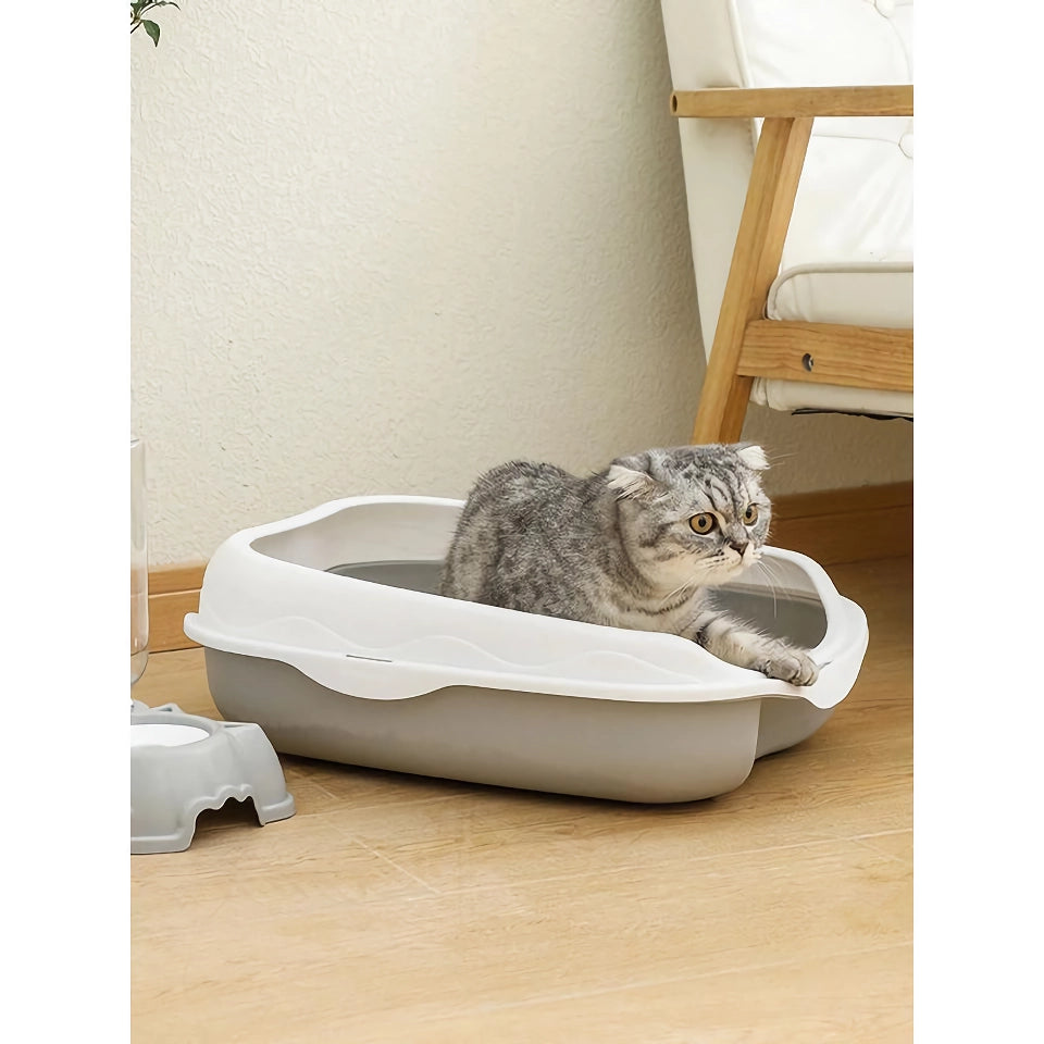 Semi-Closed Spatter-Proof Cat Litter Box with Large Space and Anti-Splash Pedal