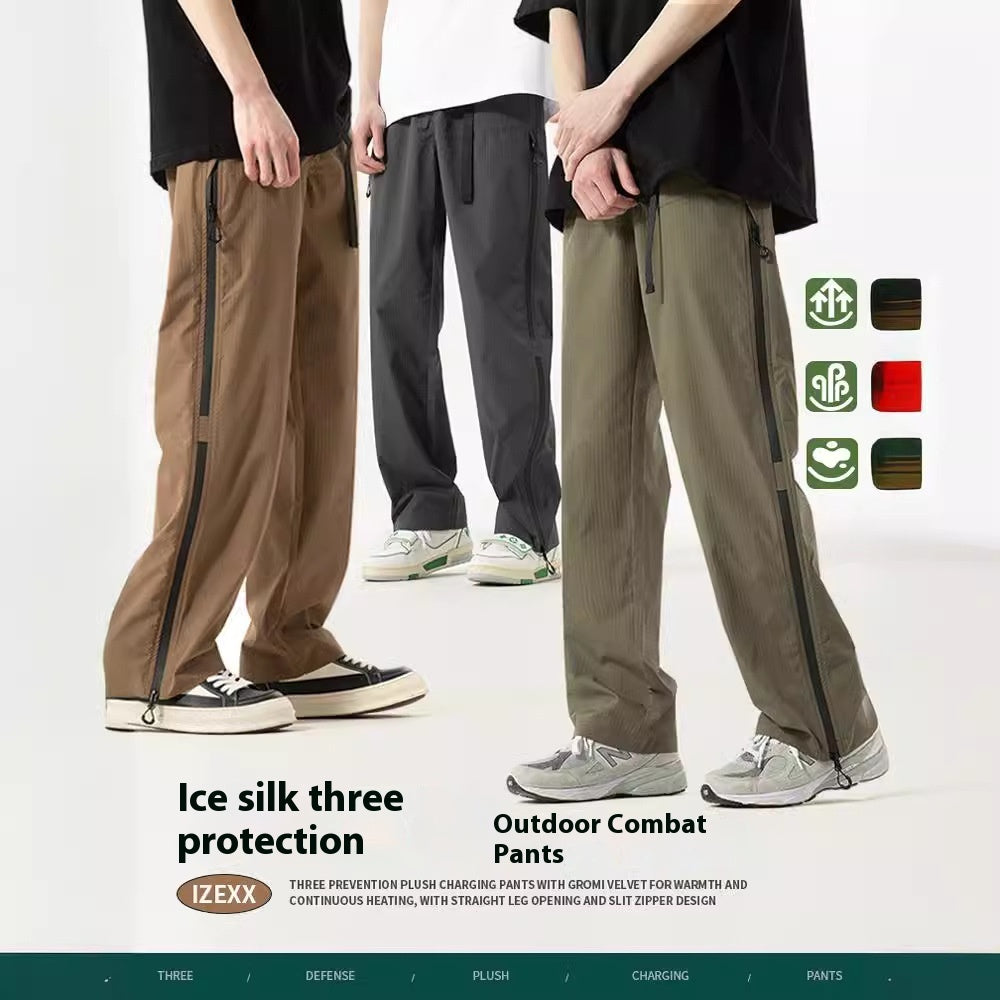 American Leisure Cargo Tactical Pants Mountain Ice Silk Outdoor Three-proof Pants