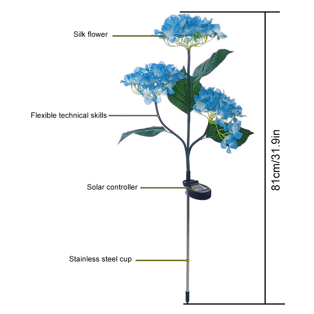 Hydrangea Rose Solar LED Garden Lights