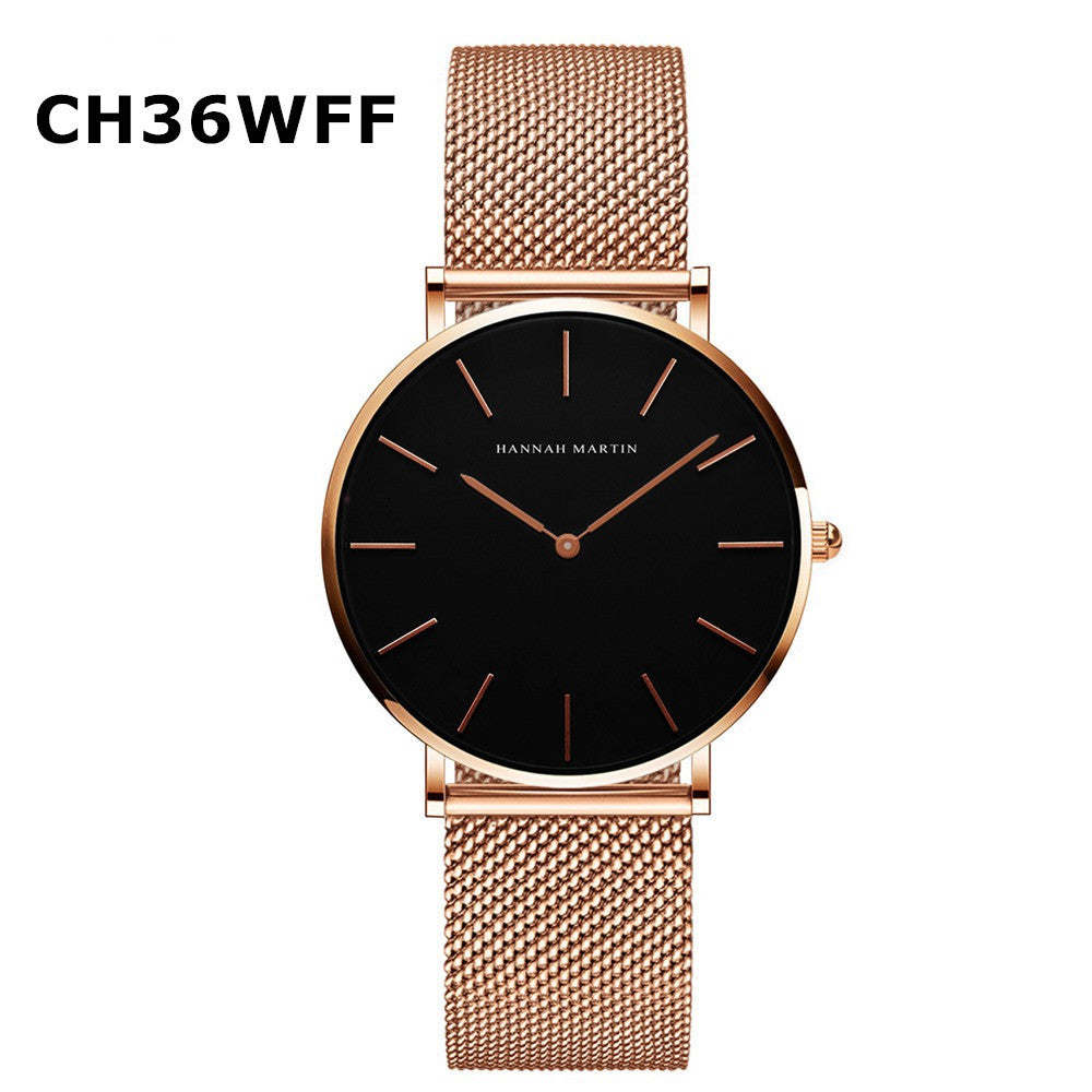 Women Watches With Japanese movement steel mesh belt waterproof watch