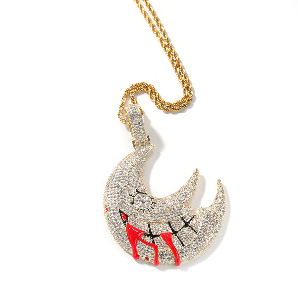 Moon Pendant Trippie Redd Same Style Exaggerated Funny Hip Hop Necklace