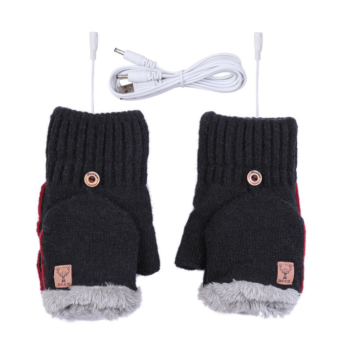 Warm Half Finger Flip Gloves