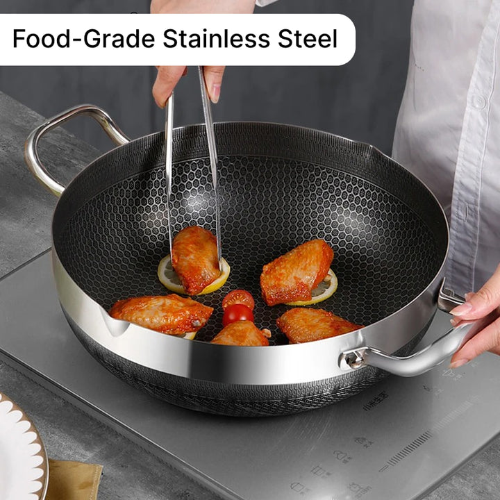 Stainless Steel Non-Stick Frying Pan with Lid