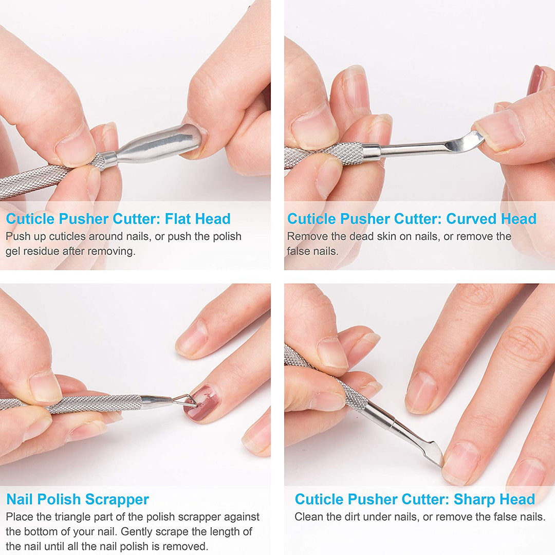 Professional Stainless Steel Cuticle Pusher and Cutter Set