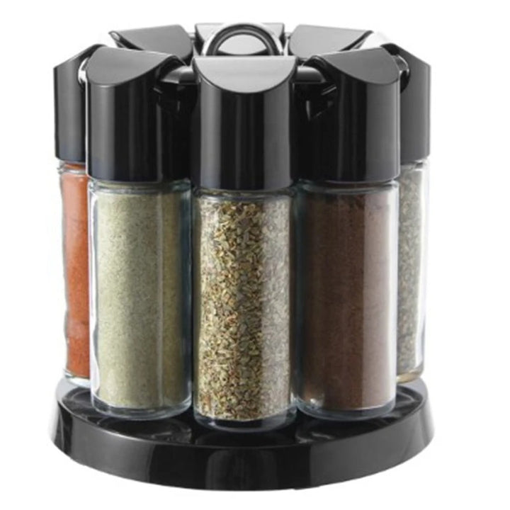 Revolving seasoning rack bottle set