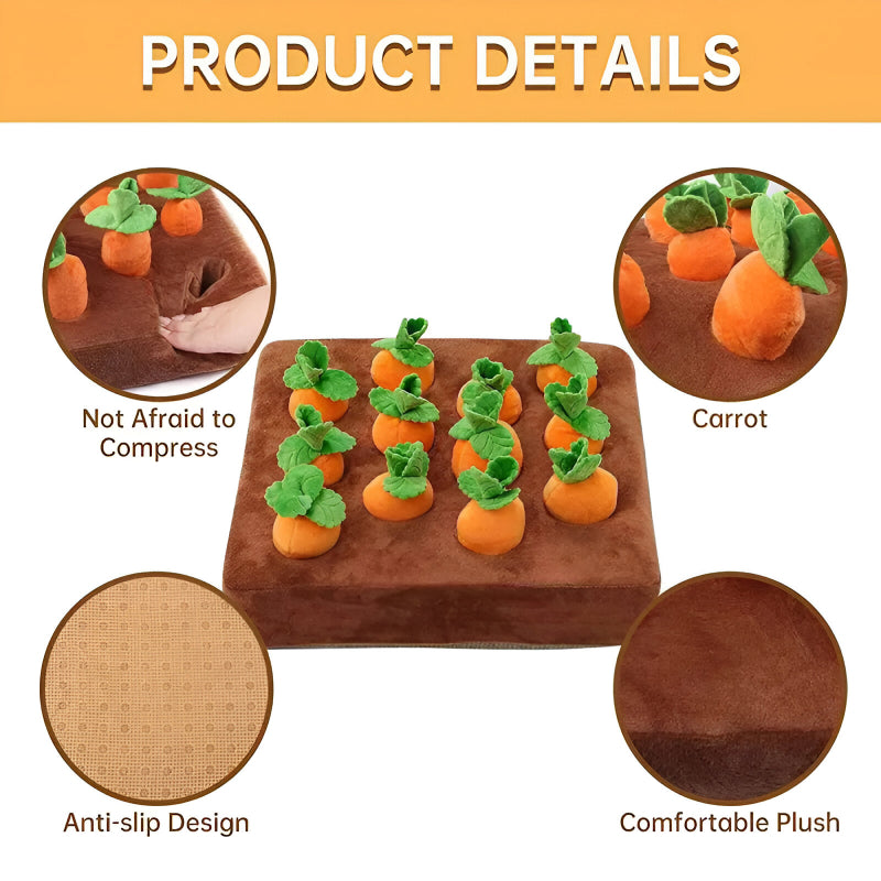 Interactive Plush Carrot Snuffle Mat Chew Toy