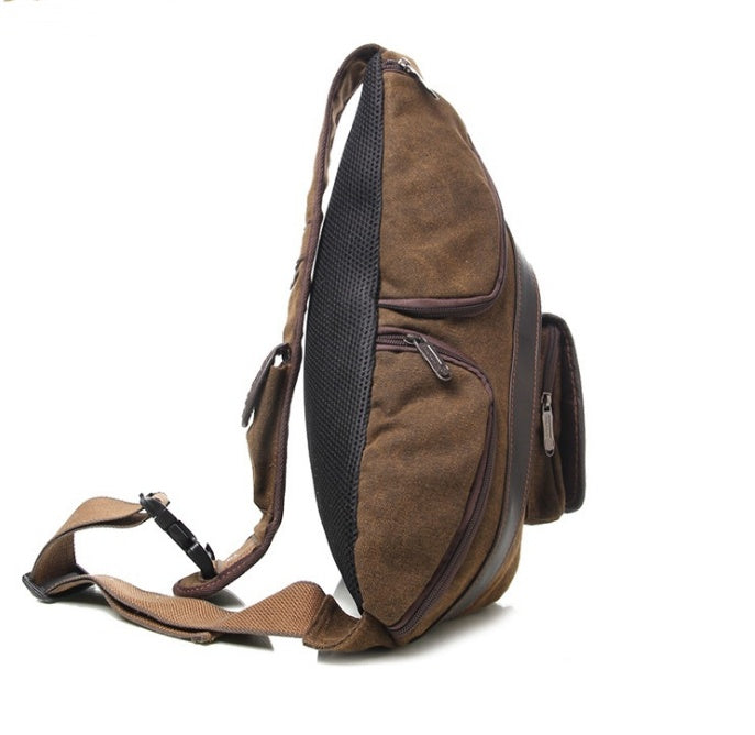 Triangle Korean retro wash canvas men's shoulder bag high school student bag diagonal package