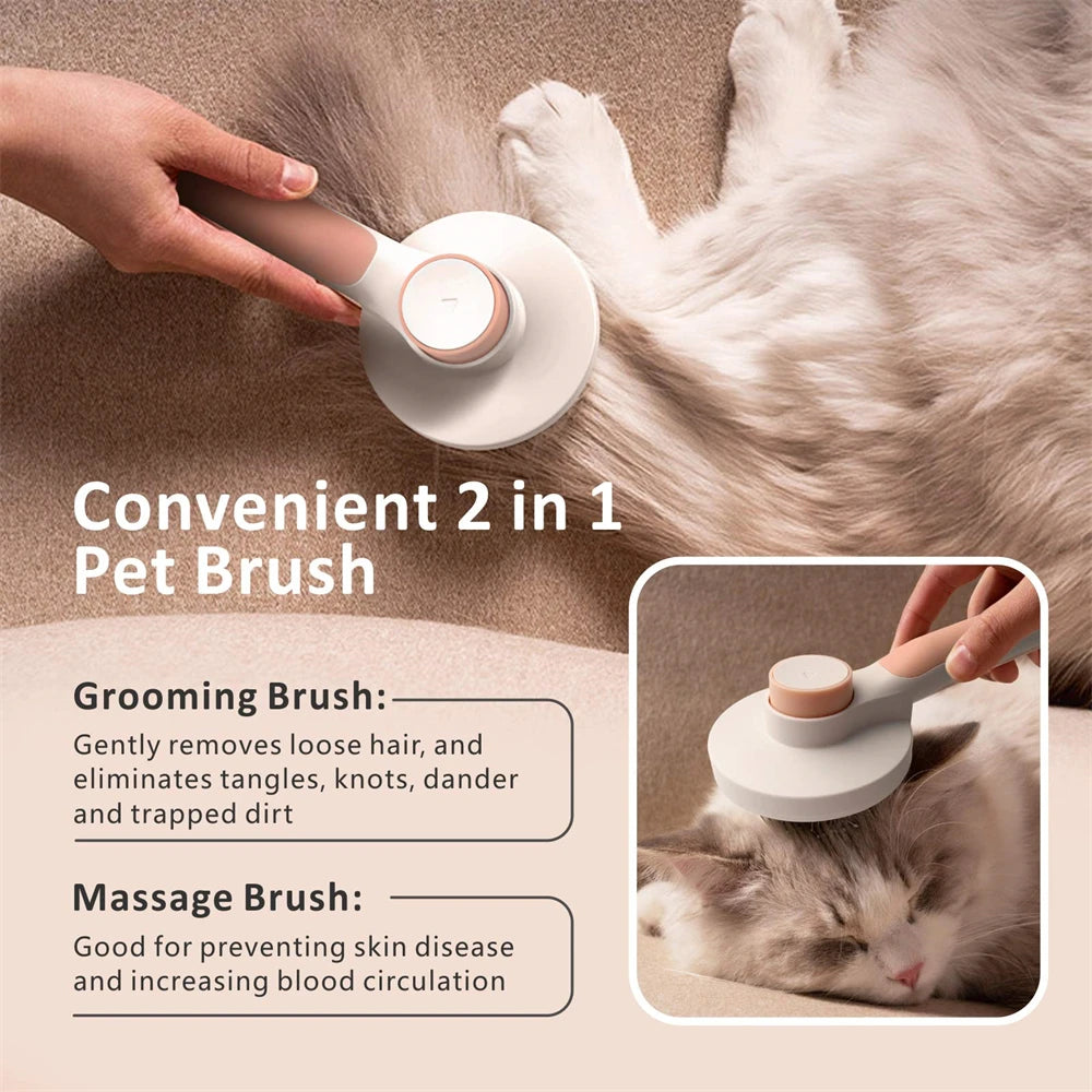 2-in-1 Cat Hair Brush & Pet Grooming Comb