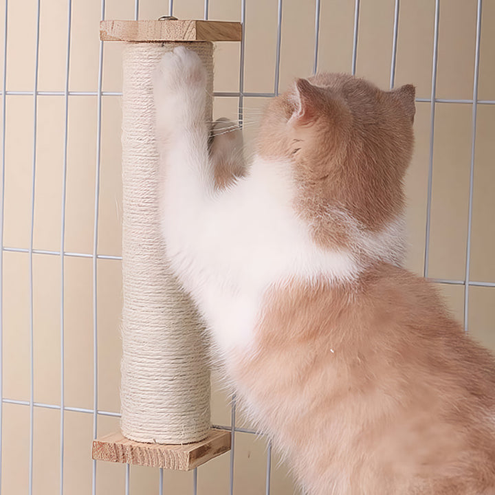 Wood Wall-Mounted Cat Scratcher