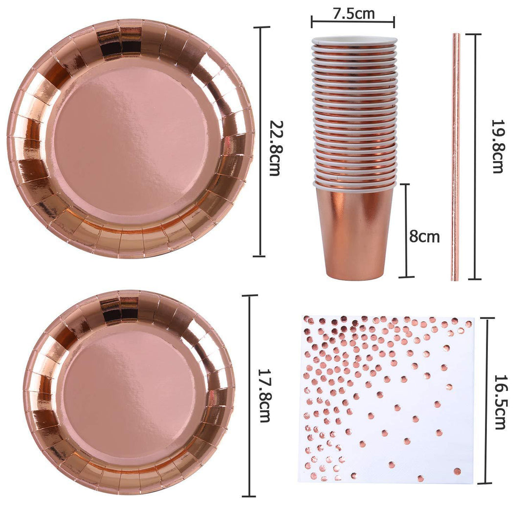 Rose Gold Bronzing Disposable Tableware Set