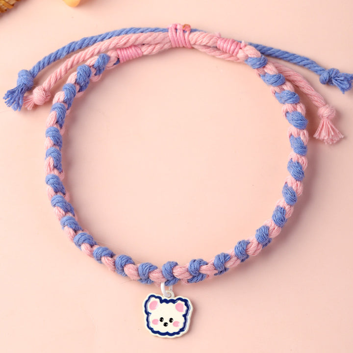 Adjustable Cute Pet Collars with Bear Pendant for Cats, Dogs, and Puppies