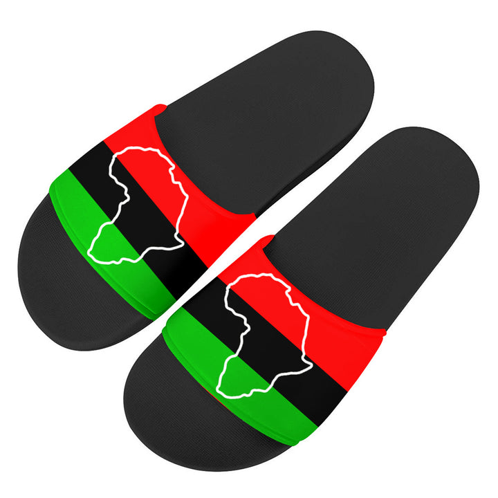 PVC Beach Flip Flops With African Flag