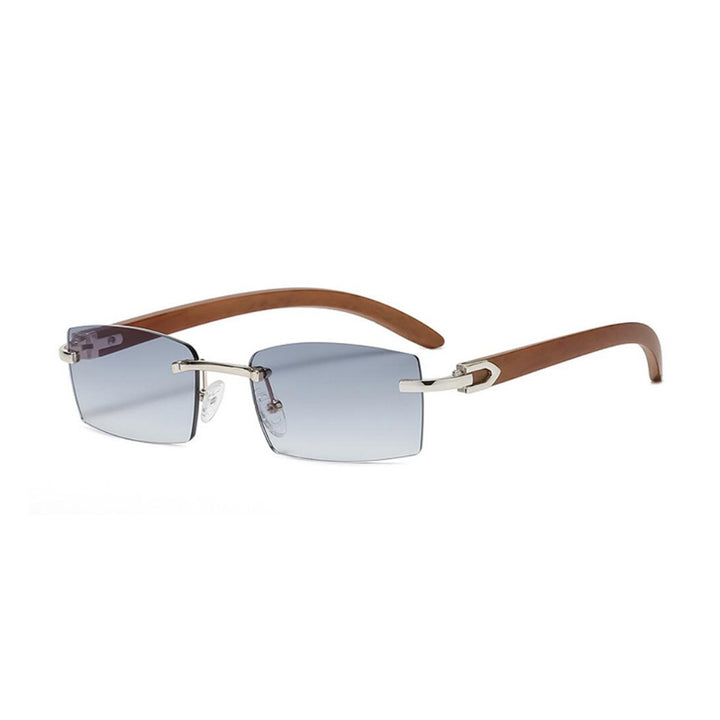 Rimless Wooden Sunglasses