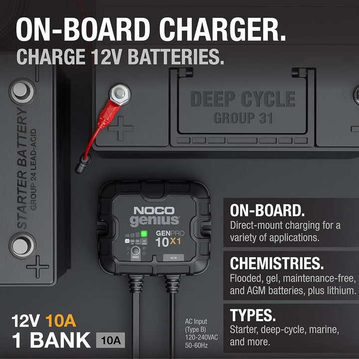 1-Bank 10A Smart Marine Battery Charger