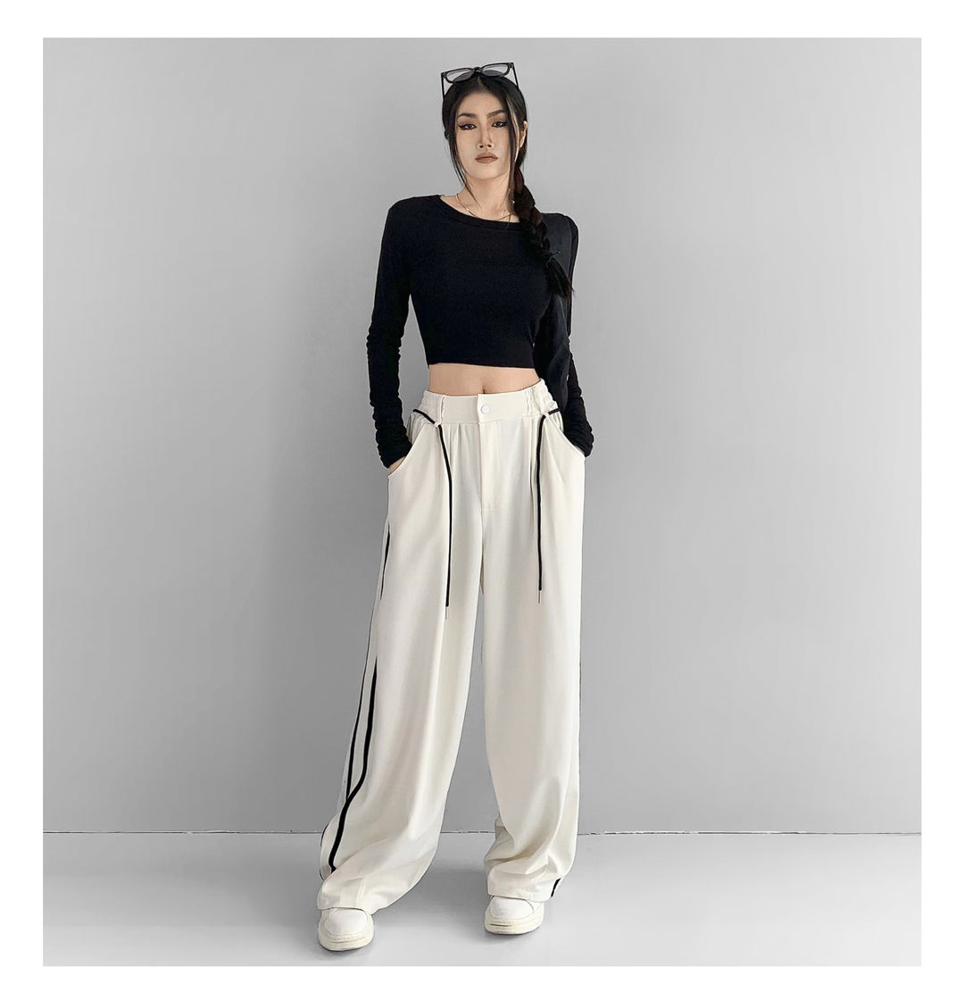 Loose Apricot Wide Leg Pants For Women With High Waist