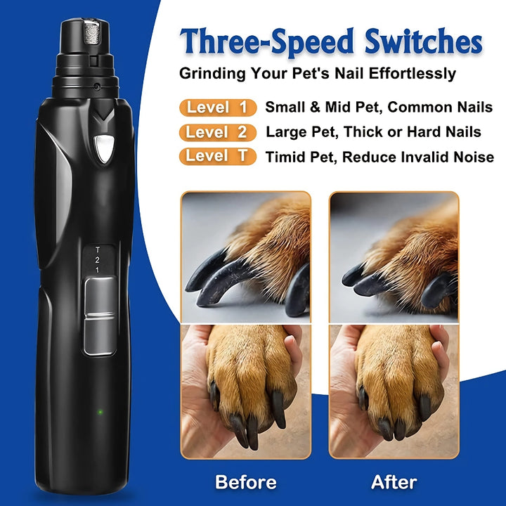 Powerful LED Pet Nail Grinder for All Dog Breeds