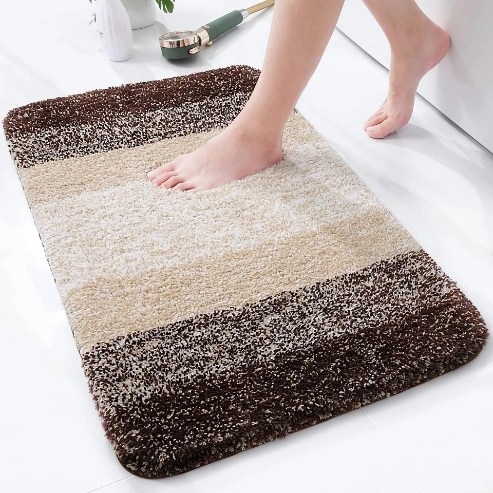 Luxury Microfiber Absorbent Bath Mat - Non-Slip Plush Bathroom Rug