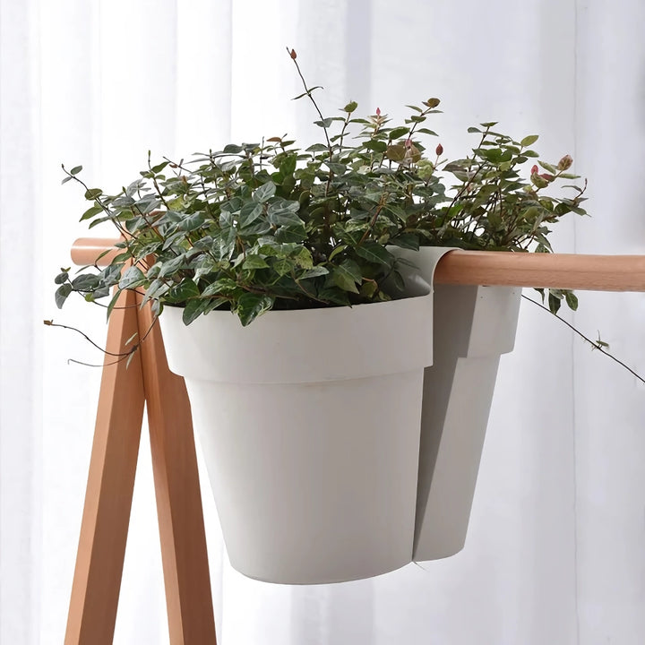 Large Double-Sided Hanging Rail Planter with Drainage Holes