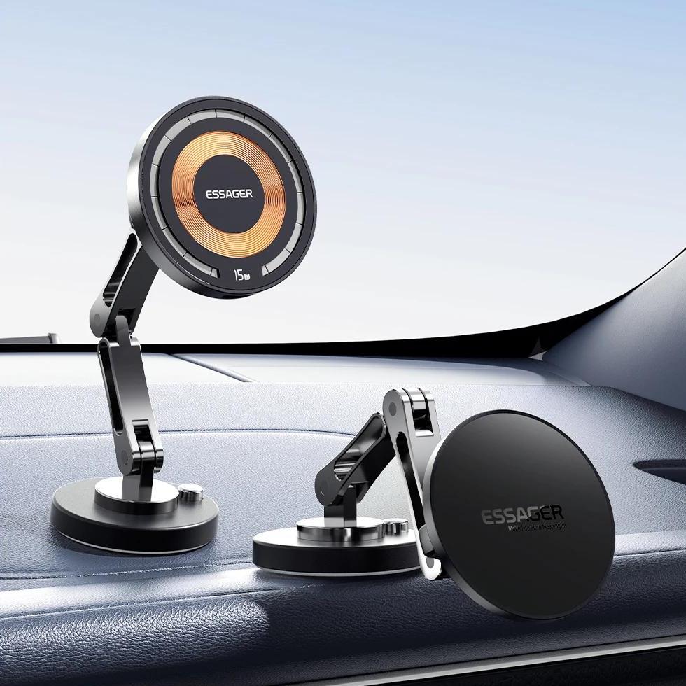 Magnetic Wireless Car Phone Holder with 15W Fast Charging for iPhone