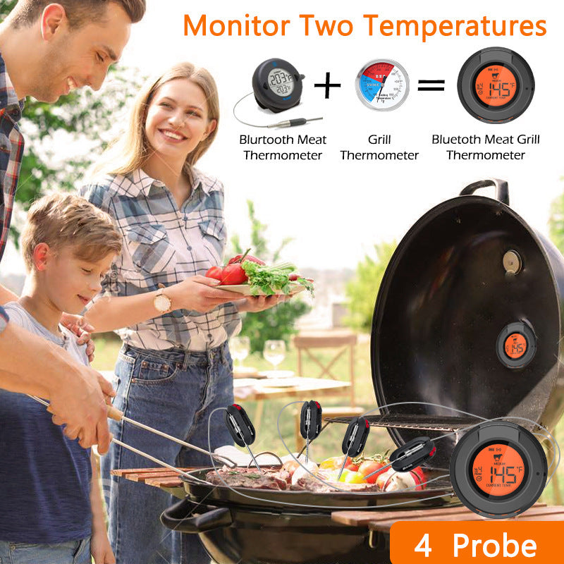 Wireless Bluetooth Barbecue Oven Thermometer Double Probe Digital Electronic BBQ Baking