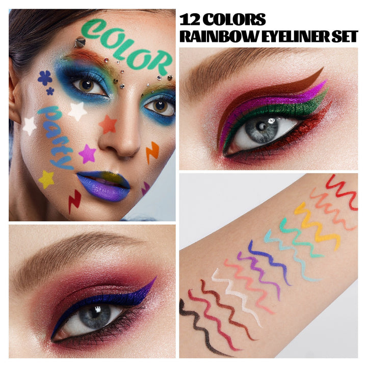 Makeup 12 Colors Eyeliner Waterproof And Oil-proof Not Smudge