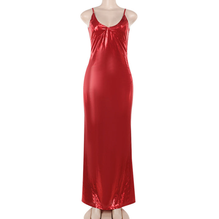 Slim-fit Sling Gloss Dress Women