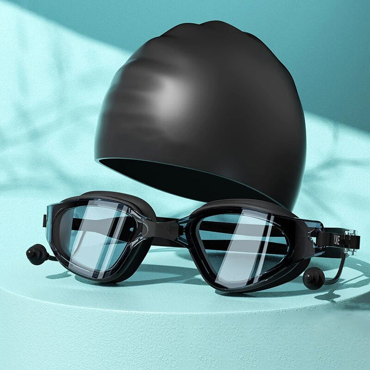 Adult HD Anti-Fog Swim Goggles and Cap Set