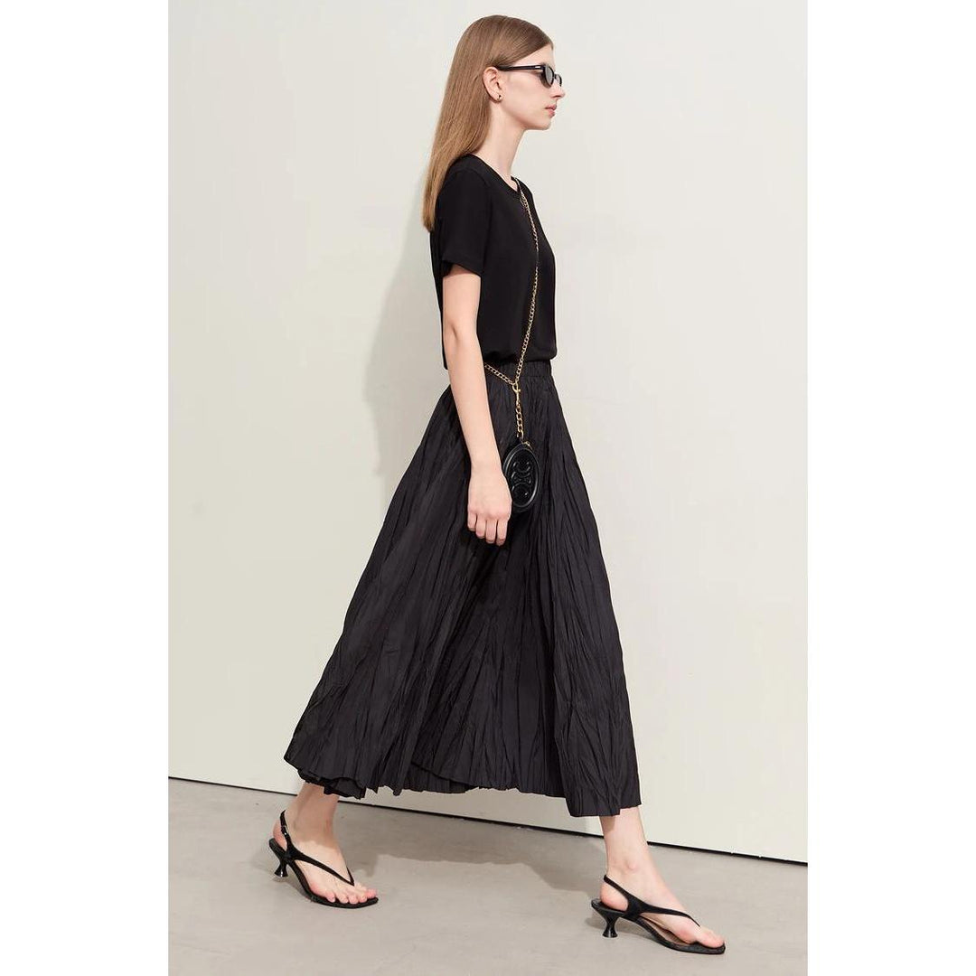 Summer Pleated A-Line Skirt