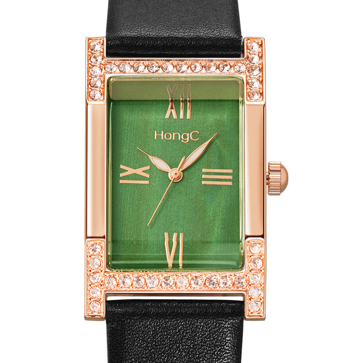 British Retro Square Plate Watch Female Simple Student Korean Version