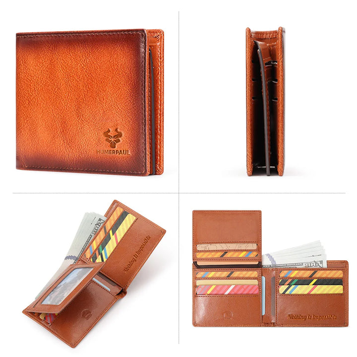 Genuine Leather RFID Blocking Bifold Wallet