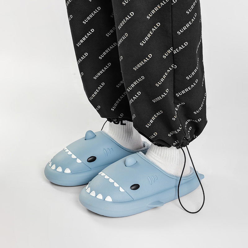 Cartoon Shark Shoes Home Slippers EVA Lovers Slippers Winter Soft Bottom Waterproof Shoes