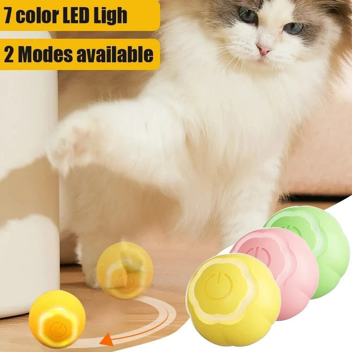 Interactive LED Cat Toy Ball - Smart Automatic Rolling Pet Play Ball