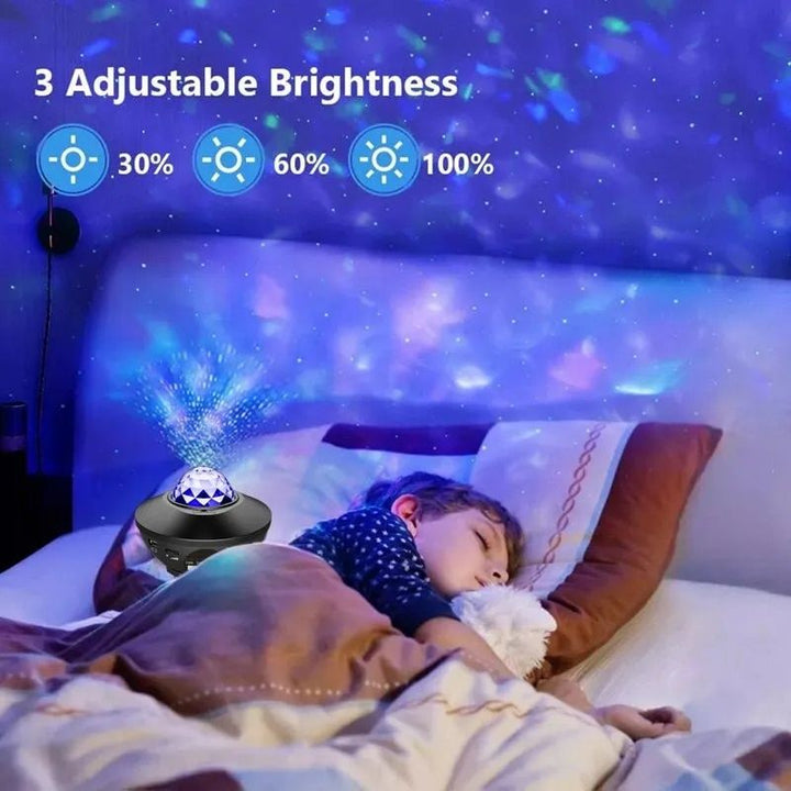 Galaxy & Ocean Wave Projector Night Light with Bluetooth Speaker