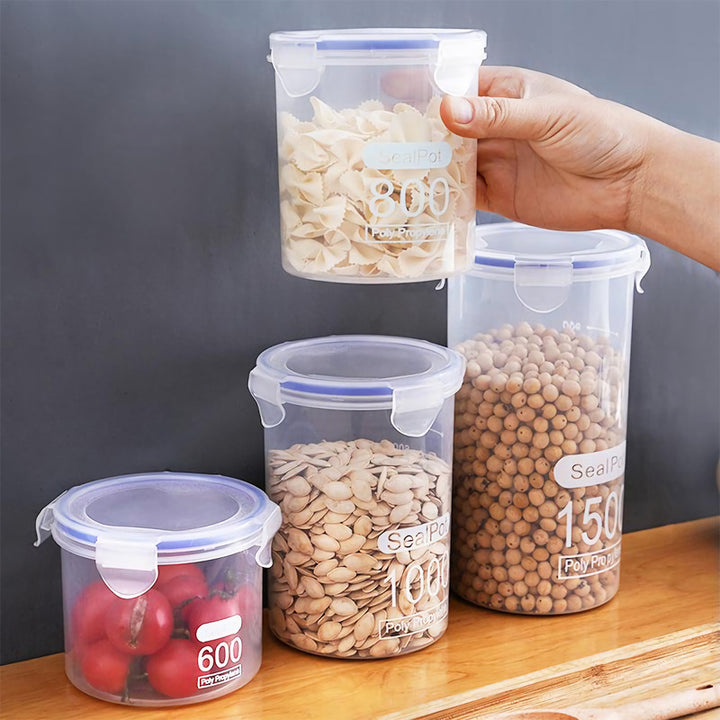 4-Piece Transparent Sealed Storage Box Set