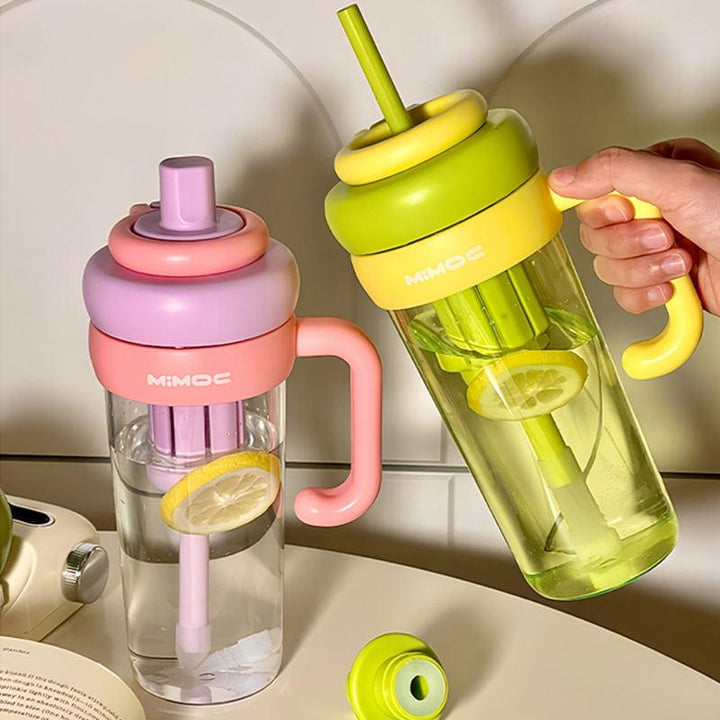 Multi-Use Sports Water Bottle with Straw and Tea Infuser