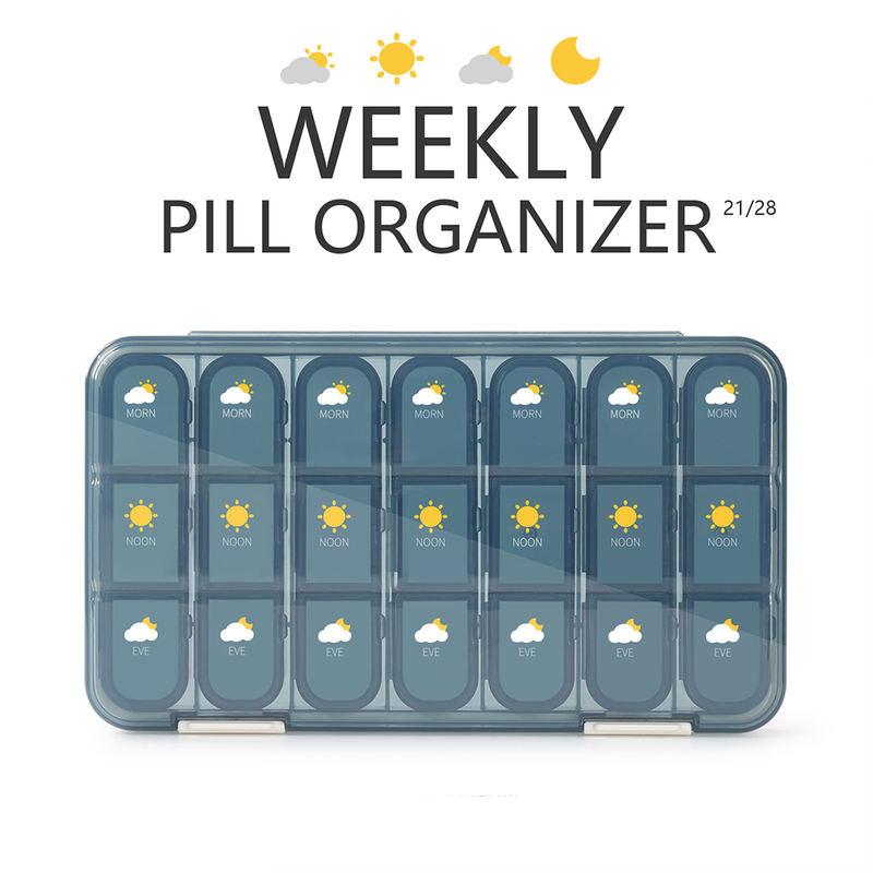 Large Capacity Weekly Pill Organizer - 21/28 Grids Pill Case