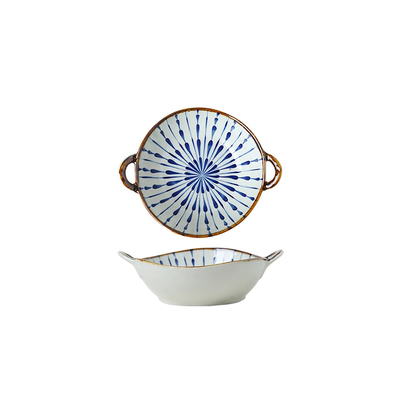 Ceramic Noodle and Soup Bowl with Handle