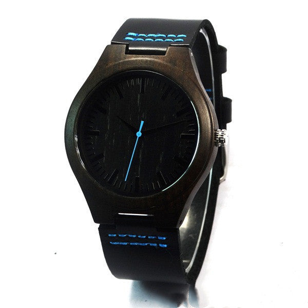 Bottom laser wooden watch