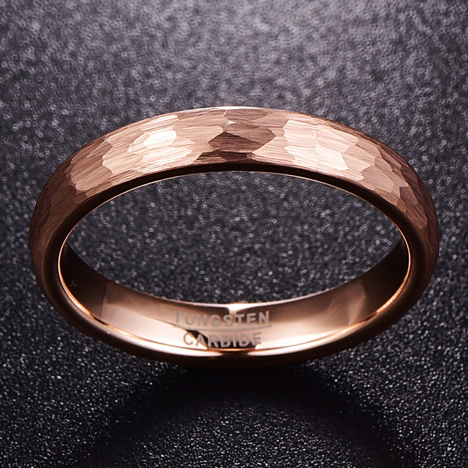 Rose Gold Faceted Ring 4MM Wide