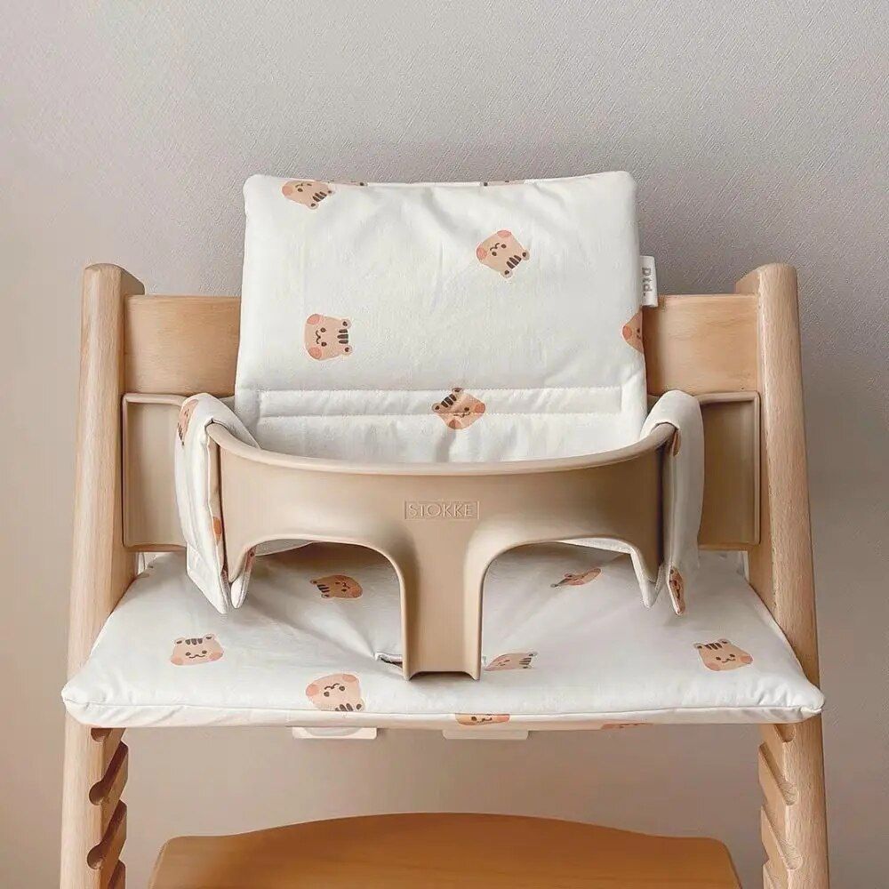 Portable Baby Dining Chair Cushion with Non-Slip Design and Animal Motifs