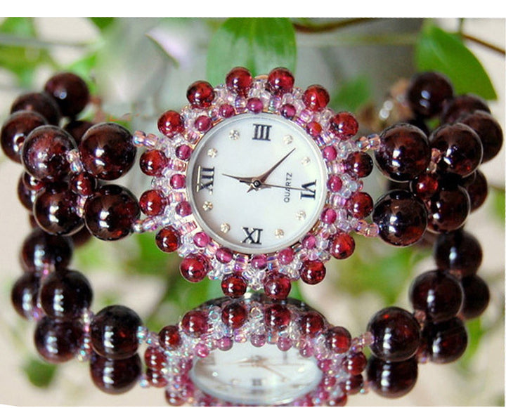 Garnet bracelet watch