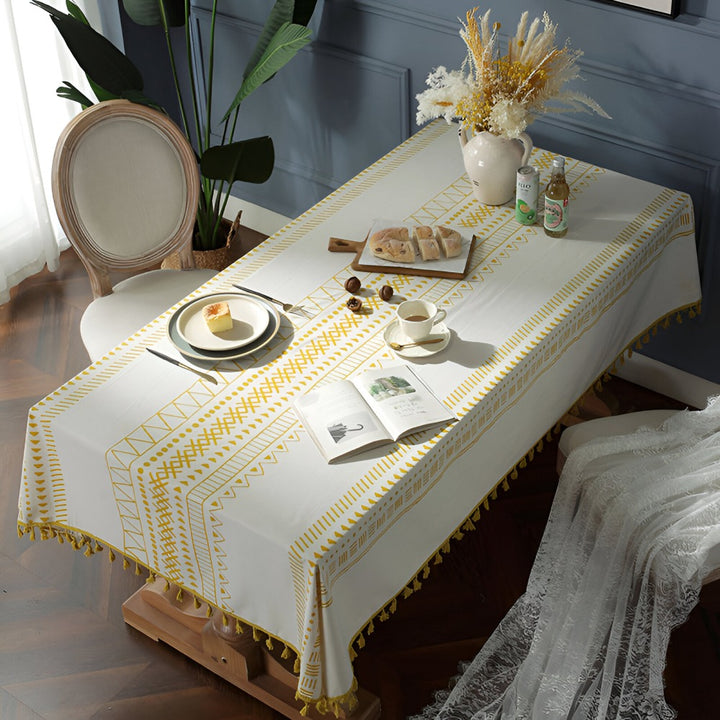 Geometric Tassels Bohemian Tablecloth